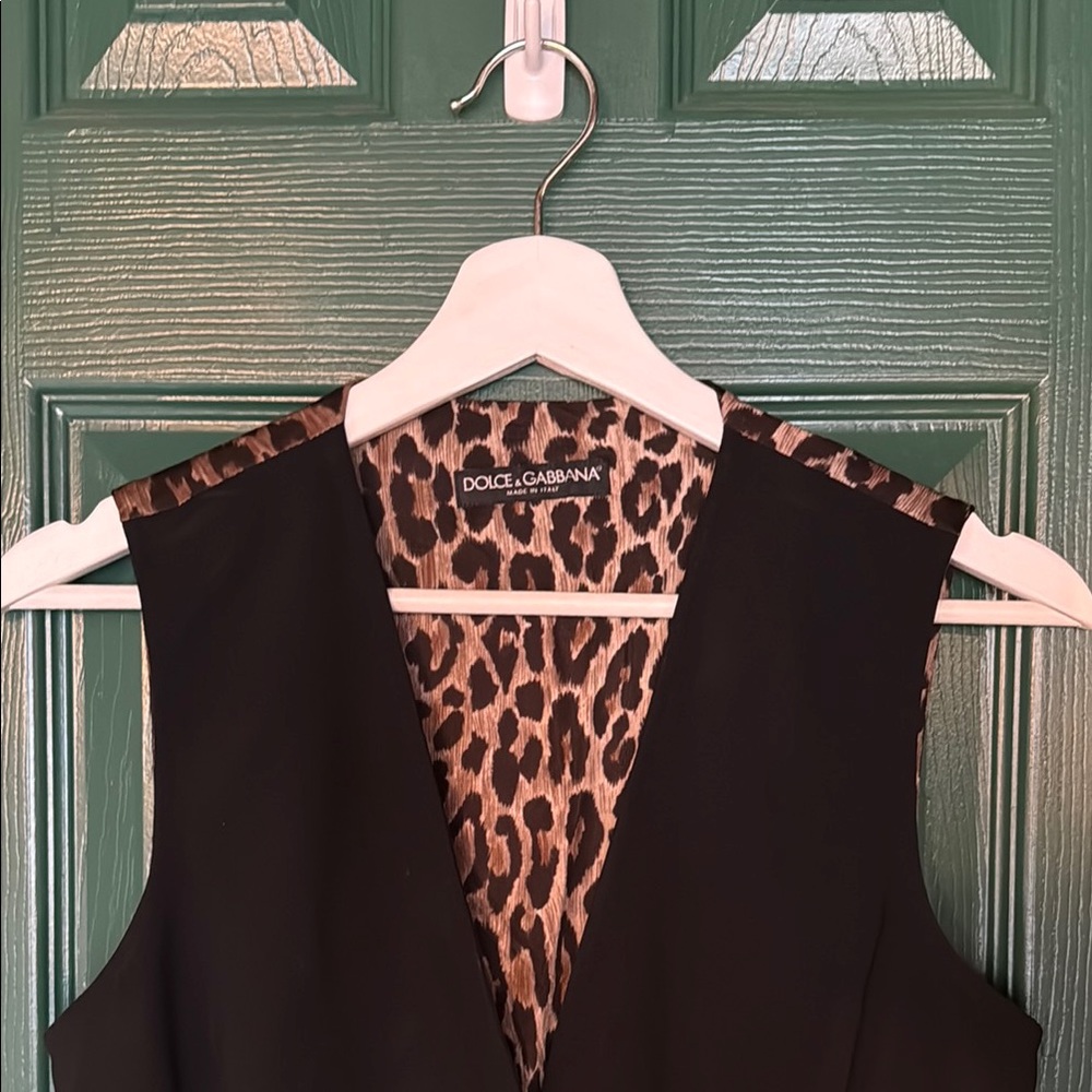 Dolce & Gabbana Black Leopard Print Women's Top